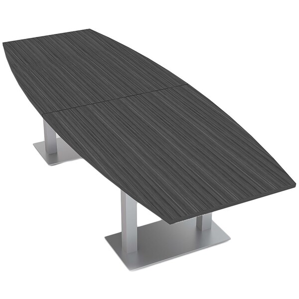 Skutchi Designs Boat Shaped 10 Person Conference Room Table, 46" W, 10 ft L, 29" H, Asian Night HAR-BOT-46X119-DOU-ASIANNIGHT - main